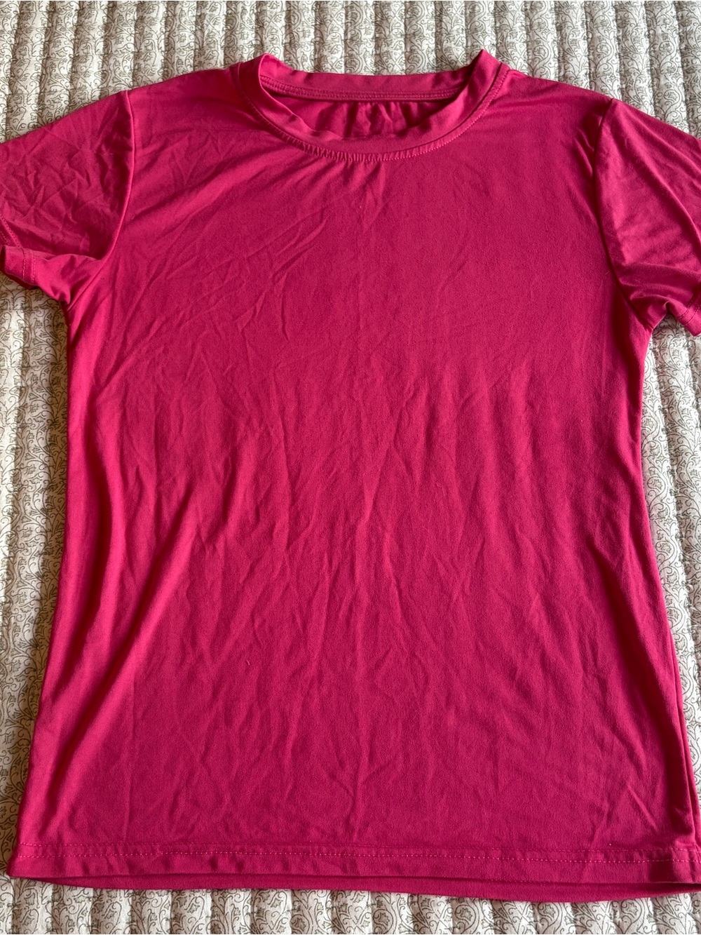 SHEIN Hot Pink Short Sleeve Crewneck Tee